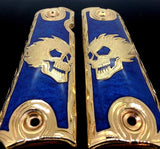 1911 Skull Flamed gun grips cachas calavera