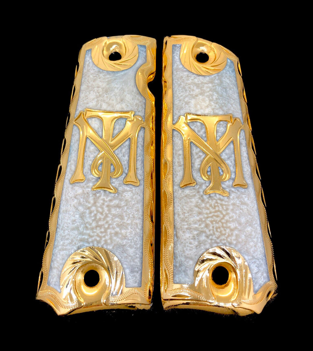 1911 Full Size Grips - Gold 38 Super Grips For Kimber, Colt, Springfield & Other 1911 Models