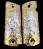 1911 fighting roosters gun grips gallo