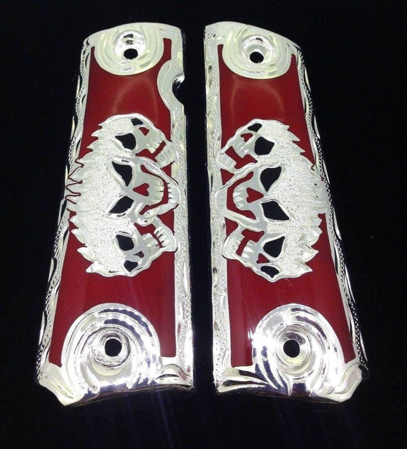 Custom personalized skull flames gun grips