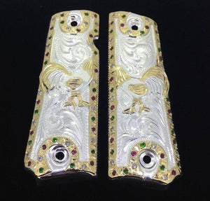 Custom personalized rooster gun grips gallo cachas