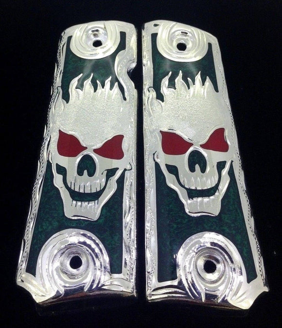 1911 • Gun Grips • Skull •  Springfield • Colt •  Super • Rock Island • Cachas • Calavera • Flames