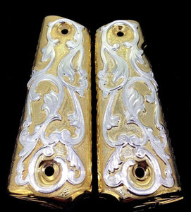 1911 engraved gun grip cachas