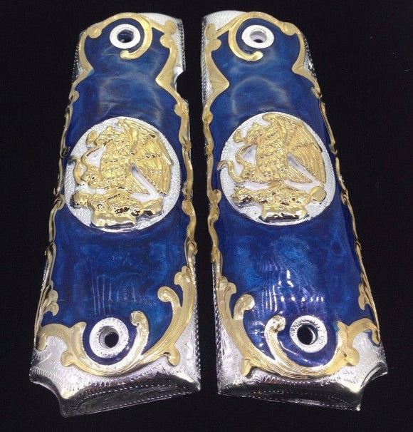 1911 gun grips Mexico Coat of Arms Escudo Mexicano Eagle cachas