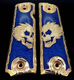 1911 Skull Flamed gun grips cachas calavera