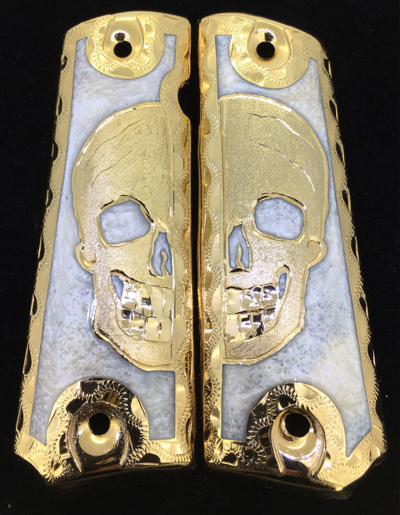 1911 • Gun Grips • Half Skull •  Springfield • Colt •  Super • Rock Island • Cachas • Calavera