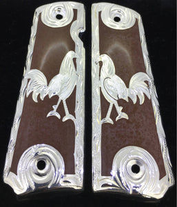 Custom personalized rooster gun grips