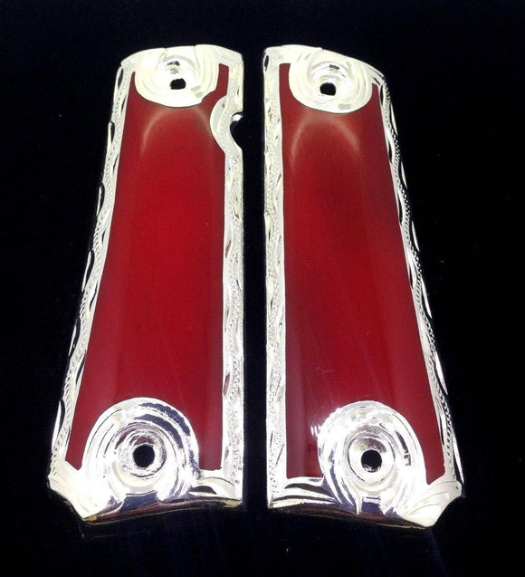 1911 • Gun Grips • Red Resin •  Springfield • Colt •  Super • Rock Island • Cachas