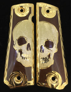 1911 • Gun Grips • Half Skull •  Springfield • Colt •  Super • Rock Island • Cachas • Calavera