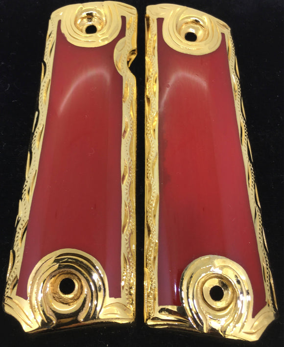 1911 • Gun Grips • Red Resin •  Springfield • Colt •  Super • Rock Island • Cachas