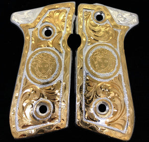 Engraved • Gun Grip •Beretta • Horse  •  Cachas Caballo