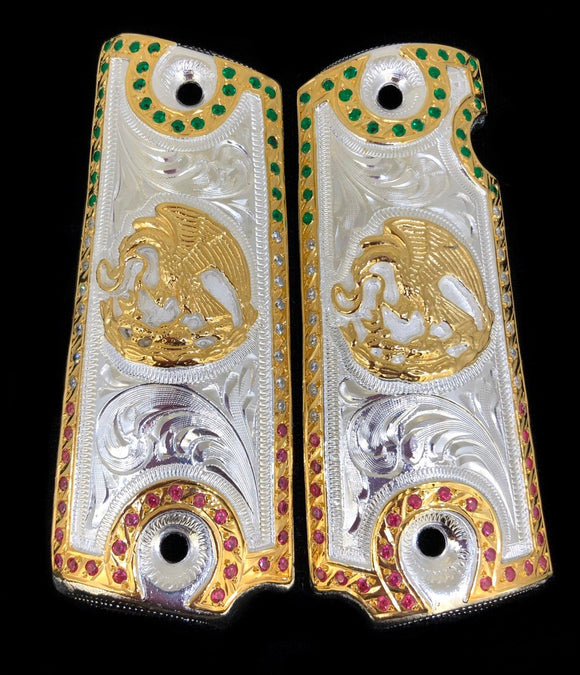 1911 • Gun Grips • Mexican Coat Of Arms Eagle • Águila Escudo  Nacional Mexicano • Colt • Cachas • Springfield  • Kimber • Rock Island