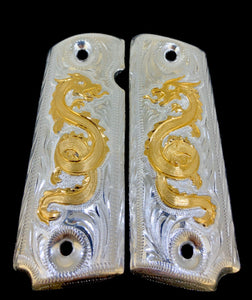 Dragon 1911 • Gun Grips • Engraved • Springfield • Colt •  Super • Rock Island • Cachas