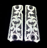 1911 Gun Grips Full Size Black and Silver Tone